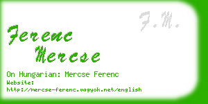 ferenc mercse business card